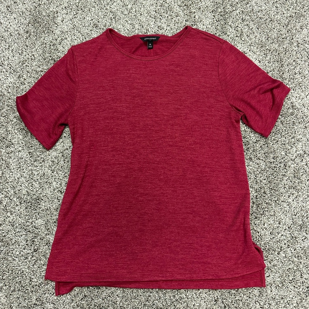 Red short sleeve blouse